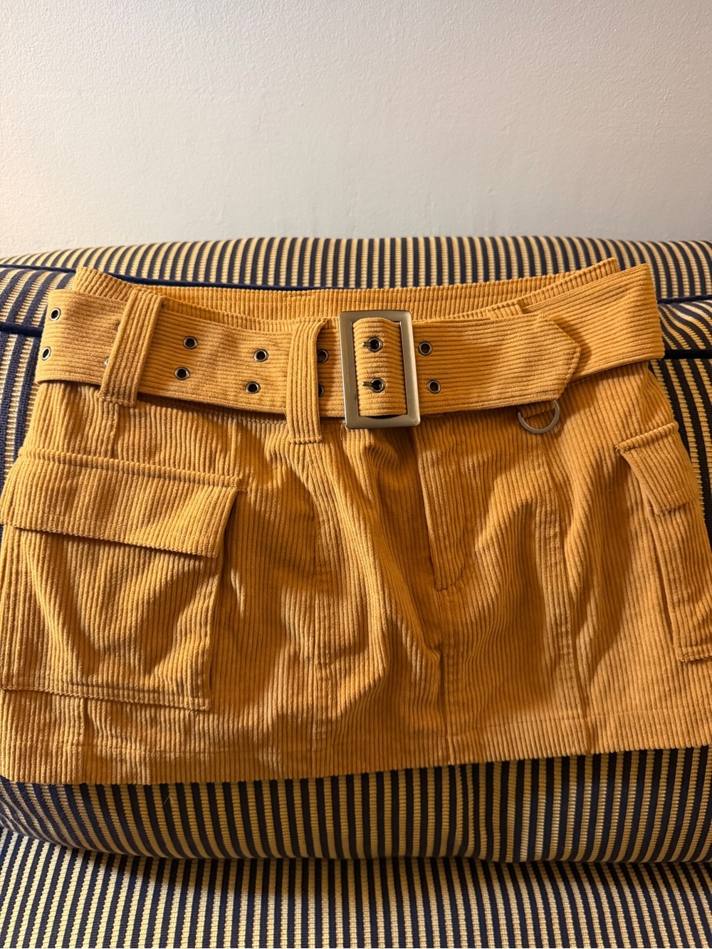 Love Tree Tan Corduroy Belted Utility Shorts Size M